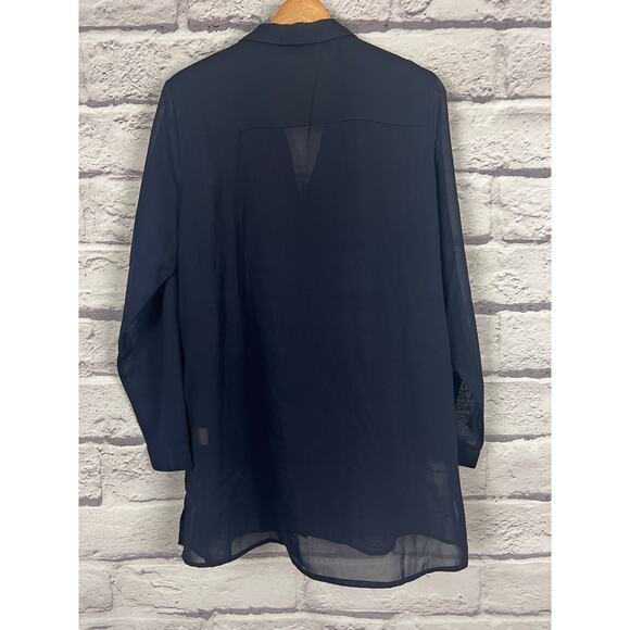 Soft Surroundings Women's L Boho Artsy Witchy Sheer Embroidered Tunic Blouse - Picture 4 of 12